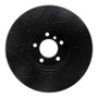 R1 12-21 BMW 440I Gran Coupe Front Right Drilled & Slotted Black Brake Rotor