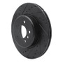 R1 10-19 BMW 535I GT Rear Left Drilled & Slotted Black Brake Rotor