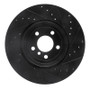 R1 10-19 BMW 535I GT Rear Left Drilled & Slotted Black Brake Rotor