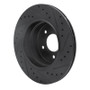 R1 06-10 BMW 528I xDrive Rear Left Drilled & Slotted Black Brake Rotor