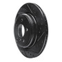 R1 04-10 BMW 530I Rear Right Drilled & Slotted Black Brake Rotor