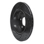R1 04-10 BMW 530I Rear Right Drilled & Slotted Black Brake Rotor
