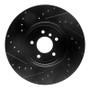 R1 04-10 BMW 650I Convertible Rear Right Drilled & Slotted Black Brake Rotor