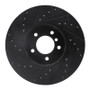 R1 04-10 BMW 528I xDrive Front Right Drilled & Slotted Black Brake Rotor