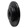 R1 02-05 BMW 745LI Rear Right Drilled & Slotted Black Brake Rotor