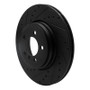 R1 02-05 BMW 760LI Rear Left Drilled & Slotted Black Brake Rotor