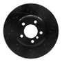 R1 02-08 BMW 760LI Front Right Drilled & Slotted Black Brake Rotor