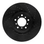 R1 01-06 BMW M3 Right Front Drilled & Slotted Black Brake Rotor