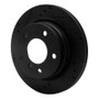 R1 96-05 BMW 323I Rear Left Drilled & Slotted Black Brake Rotor