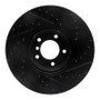 R1 95-01 BMW 750IL Front Left Drilled & Slotted Black Brake Rotor