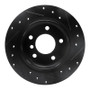 R1 95-99 BMW 318TI Rear Left Drilled & Slotted Black Brake Rotor