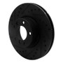 R1 93-97 BMW 850CI Front Left Drilled & Slotted Black Brake Rotor