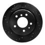 R1 91-95 BMW 540I Rear Left Drilled & Slotted Black Brake Rotor
