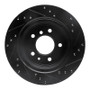 R1 91-95 BMW 540I Rear Left Drilled & Slotted Black Brake Rotor