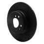 R1 91-01 BMW 850CI Rear Right Drilled & Slotted Black Brake Rotor