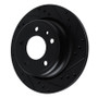 R1 88-94 BMW 750IL Rear Right Drilled & Slotted Black Brake Rotor