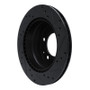 R1 69-83 Porsche 911 Rear Left Drilled & Slotted Black Brake Rotor