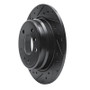 R1 89-95 BMW 530I Rear Left Drilled & Slotted Black Brake Rotor