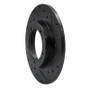 R1 65-76 Porsche 911 Front Right Drilled & Slotted Black Brake Rotor