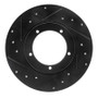 R1 65-76 Porsche 911 Front Left Drilled & Slotted Black Brake Rotor