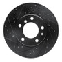 R1 89-95 BMW 530I Front Left Drilled & Slotted Black Brake Rotor