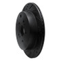 R1 09-17 Suzuki Grand Vitara Rear Left Drilled & Slotted Black Brake Rotor