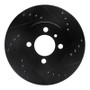 R1 84-91 BMW 325ES Front Right Drilled & Slotted Black Brake Rotor