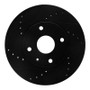R1 04-10 Chevrolet Epica (USA/Canada) Front Left Drilled & Slotted Black Brake Rotor