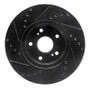 R1 10-13 Suzuki Kizashi Front Right Drilled & Slotted Black Brake Rotor