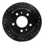 R1 82-89 BMW 524TD Rear Right Drilled & Slotted Black Brake Rotor