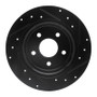 R1 07-14 Suzuki SX4 CrossOVER Rear Left Drilled & Slotted Black Brake Rotor