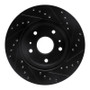 R1 07-19 Suzuki SX4 Front Left Drilled & Slotted Black Brake Rotor