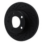 R1 82-89 BMW 635CSI Front Left Drilled & Slotted Black Brake Rotor