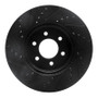 R1 03-03 Dodge Durango Front Right Drilled & Slotted Black Brake Rotor