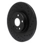 R1 16-26 Volvo S60 Rear Right Drilled & Slotted Black Brake Rotor