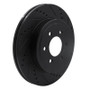 R1 03-04 Dodge Dakota 4WD Front Right Drilled & Slotted Black Brake Rotor