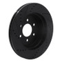 R1 03-04 Dodge Dakota 4WD Front Right Drilled & Slotted Black Brake Rotor