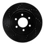 R1 03-04 Dodge Dakota 4WD Front Left Drilled & Slotted Black Brake Rotor