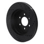 R1 03-04 Dodge Dakota 4WD Front Left Drilled & Slotted Black Brake Rotor
