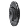 R1 03-09 Volvo XC90 Front Right Drilled & Slotted Black Brake Rotor