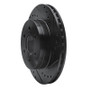 R1 97-02 Dodge Dakota 4WD Front Right Drilled & Slotted Black Brake Rotor