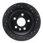 R1 07-10 Volvo S80 Rear Right Drilled & Slotted Black Brake Rotor