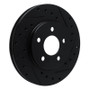 R1 96-00 Chrysler Town & Country Front Right Drilled & Slotted Black Brake Rotor