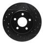 R1 96-00 Chrysler Town & Country Front Right Drilled & Slotted Black Brake Rotor