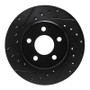 R1 96-00 Chrysler Town & Country Front Left Drilled & Slotted Black Brake Rotor