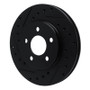 R1 96-00 Chrysler Town & Country Front Left Drilled & Slotted Black Brake Rotor