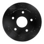 R1 94-99 Dodge Ram 1500 Pickup Front Right Drilled & Slotted Black Brake Rotor