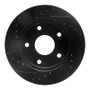 R1 94-99 Dodge Ram 1500 Pickup Front Right Drilled & Slotted Black Brake Rotor