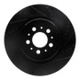 R1 04-07 Volvo V70 Rear Right Drilled & Slotted Black Brake Rotor