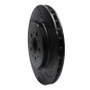 R1 04-07 Volvo V70 Rear Right Drilled & Slotted Black Brake Rotor